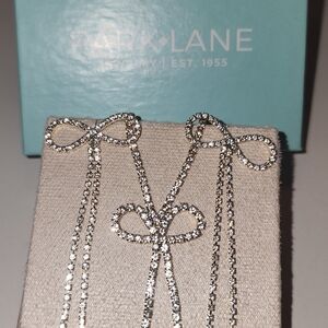 Park Lane Santa Baby Silver Bow Earrings And Necklace Set